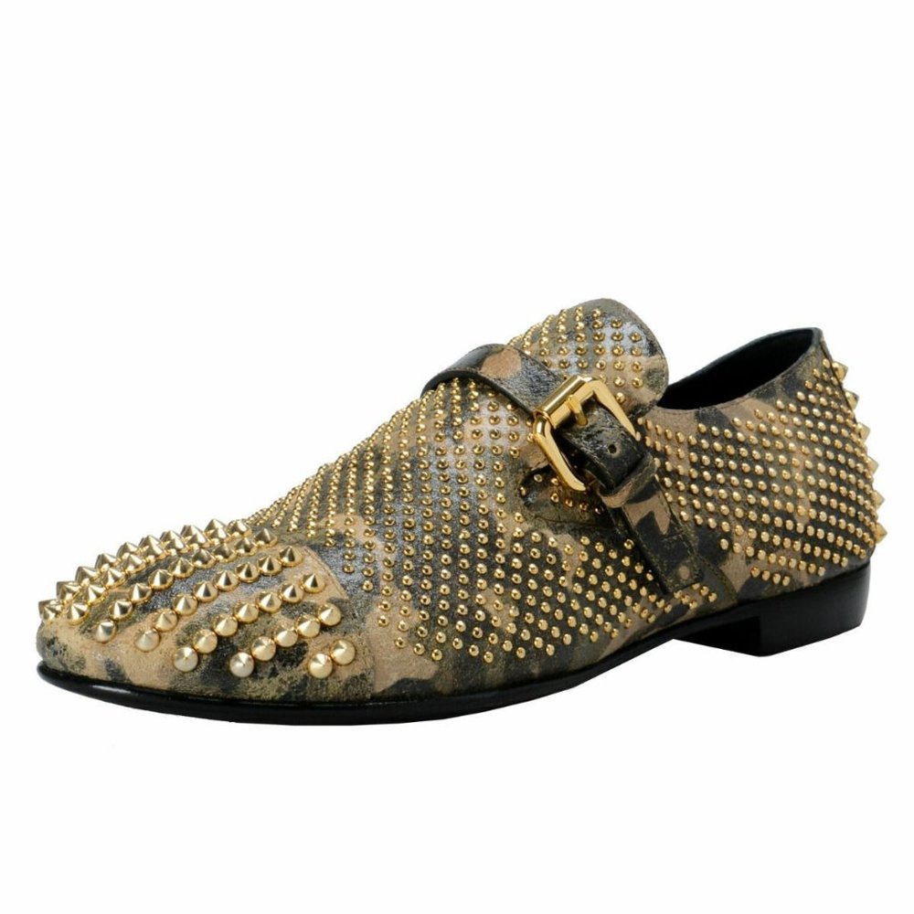 Giuseppe Zanotti Design Leather Rock Studs Loafers